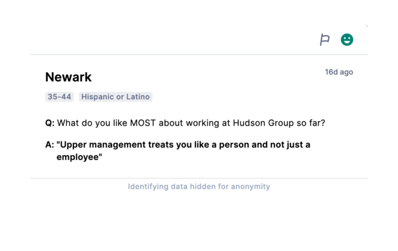 eNPS positive comment screen